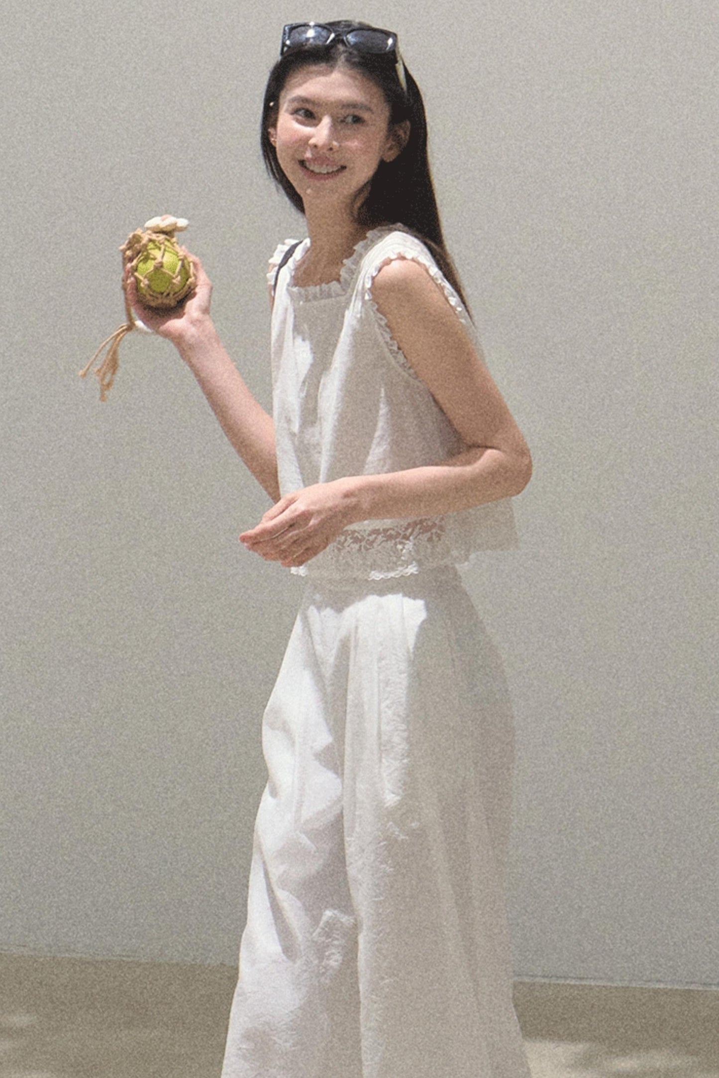 Linen Square Collar Top