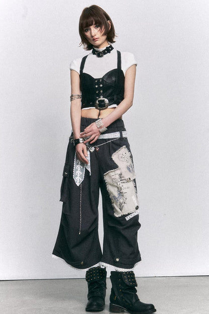 Vintage Lace Patchwork Pants