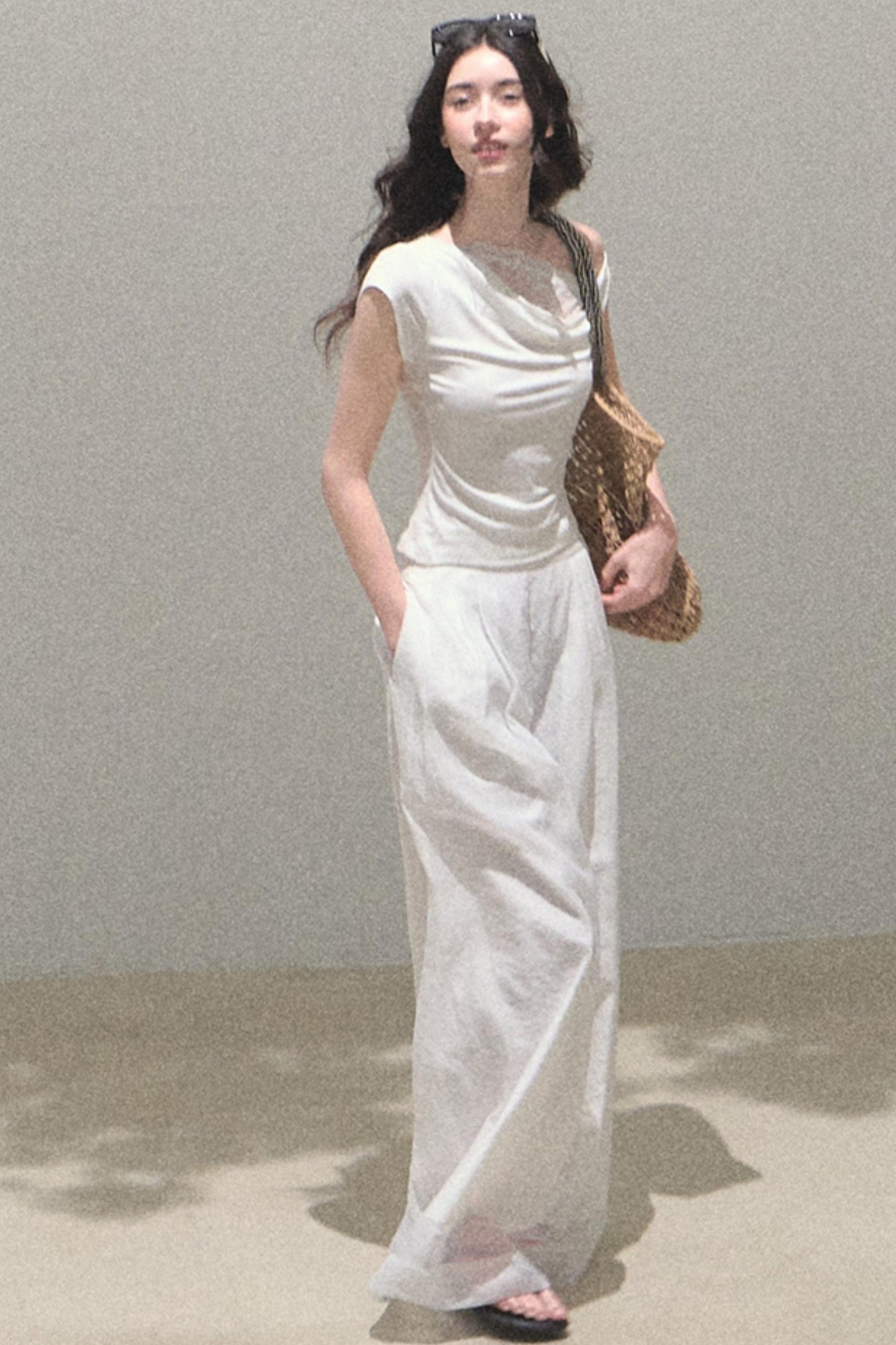 Pearlescent Wide Leg Trousers