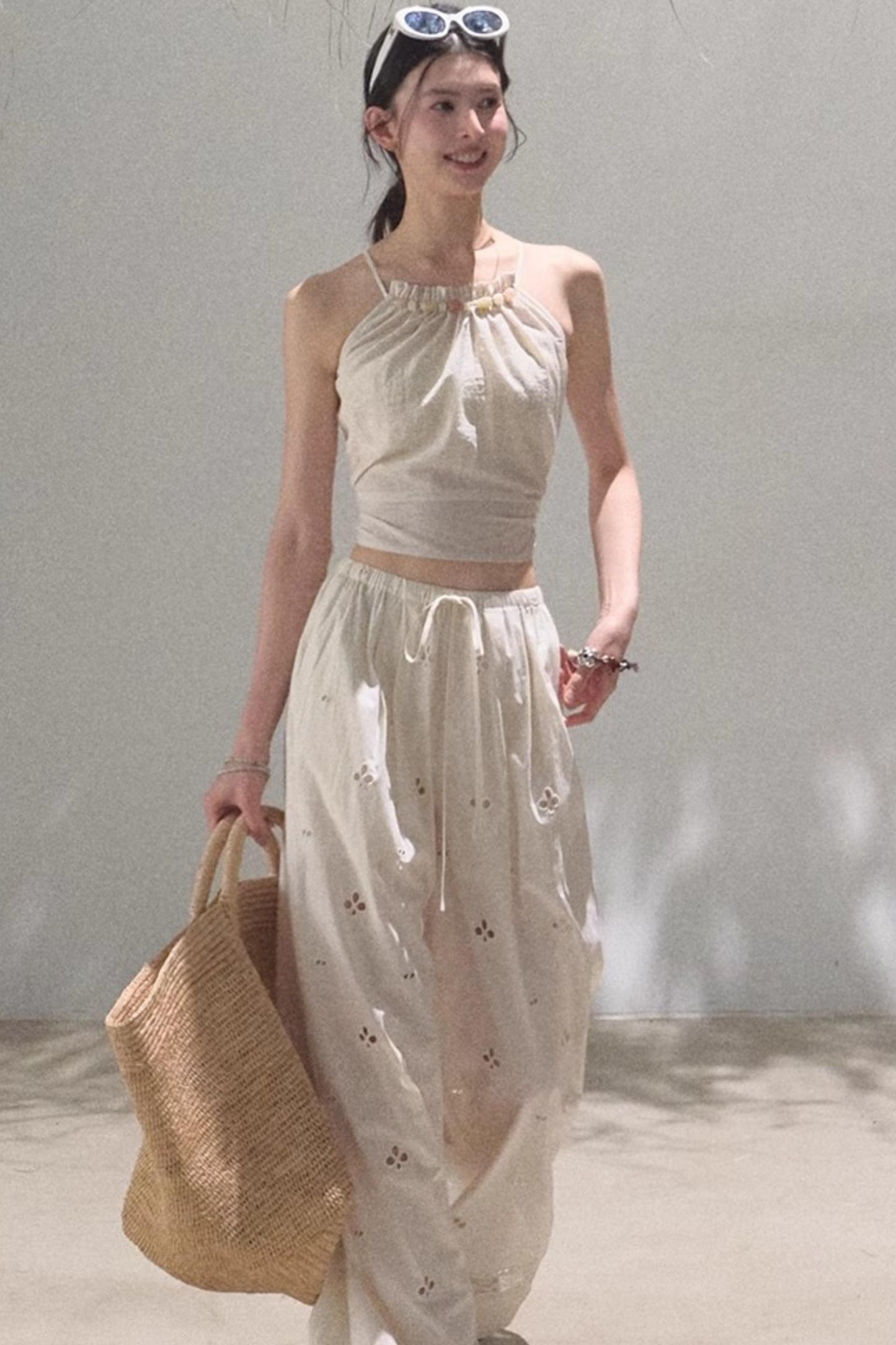 Floral Lace-Up Camisole