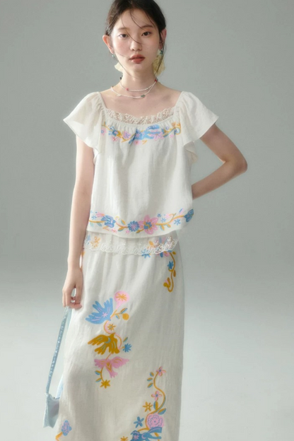 Pony Embroidery Cotton Linen Set-Up