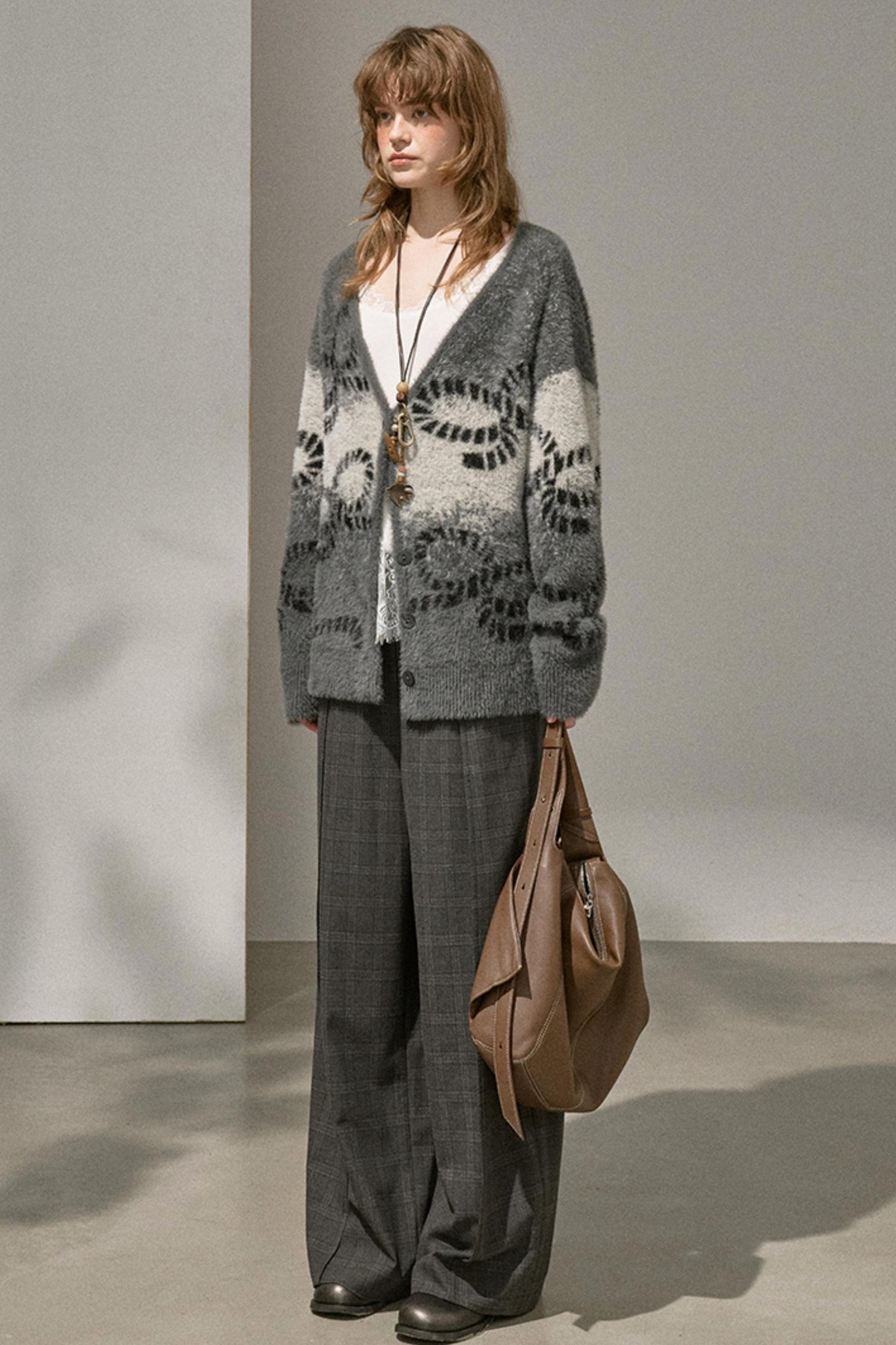 Gradient Knitted Loose Cardigan