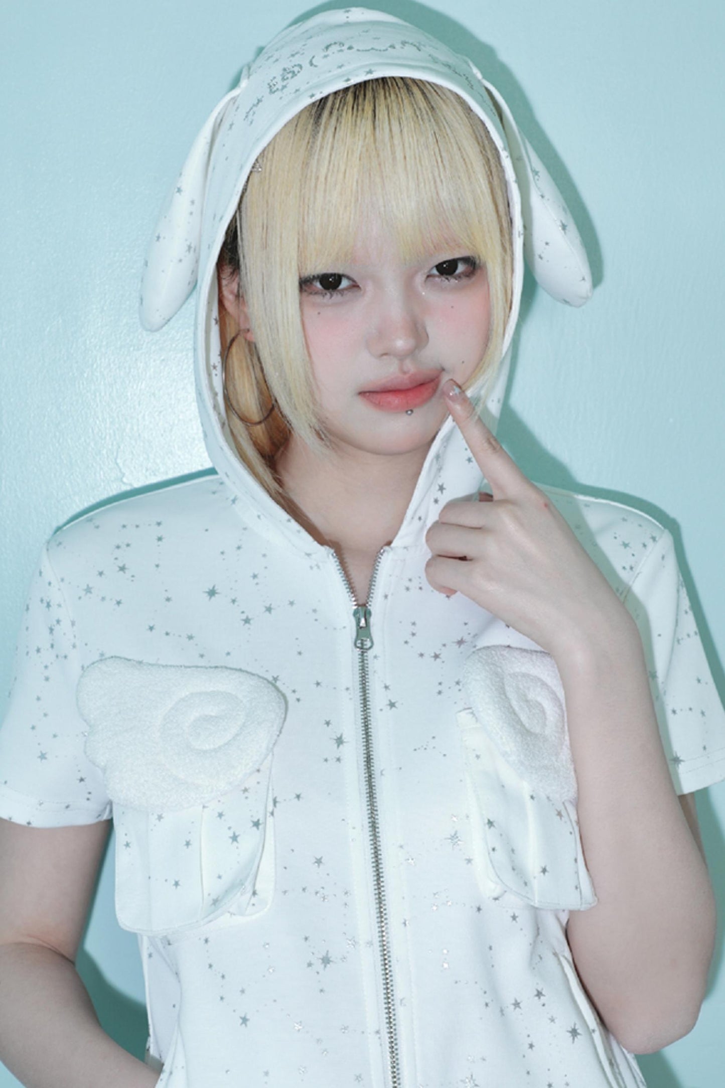 Silver Angel Wing Hoodie Top