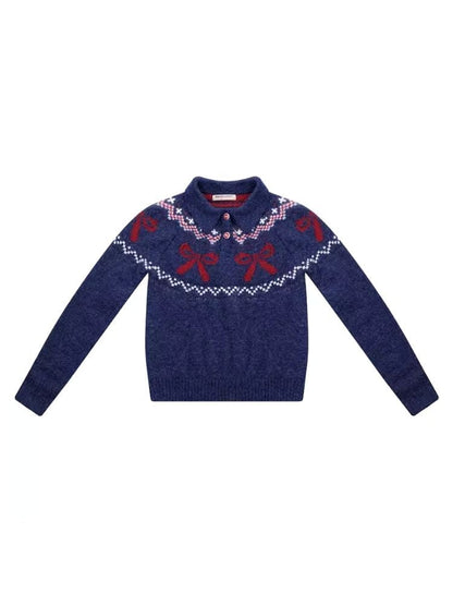 Soft and thick Fair Isle polo neck sweater