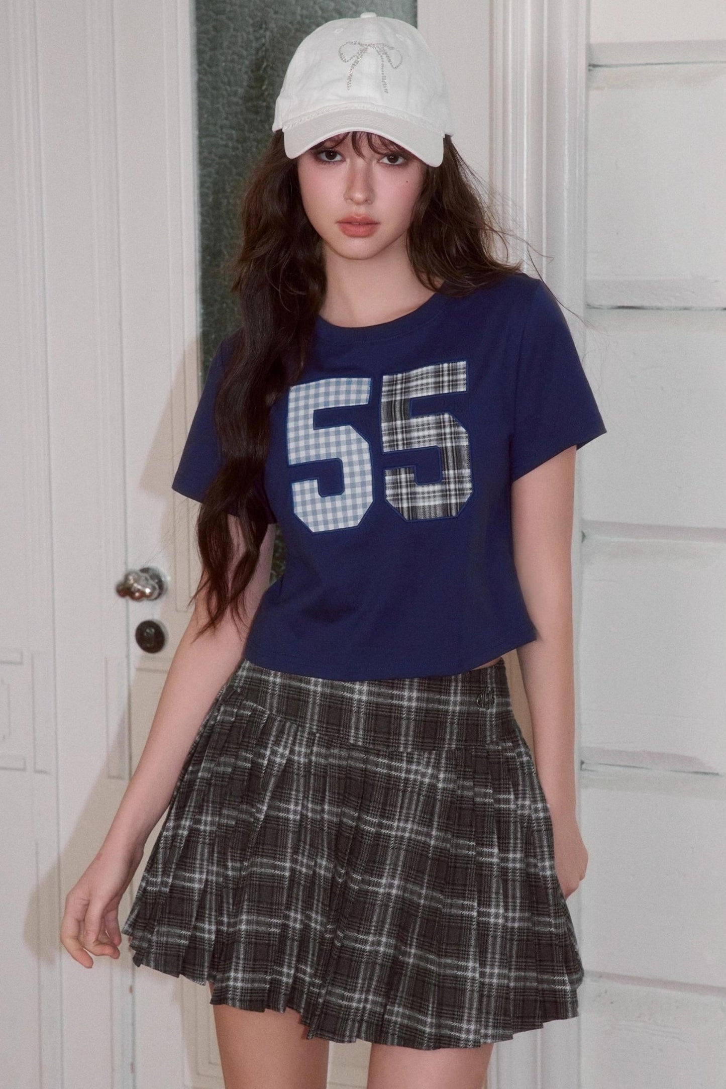 Pleated Classic Plaid Woolen Skirt