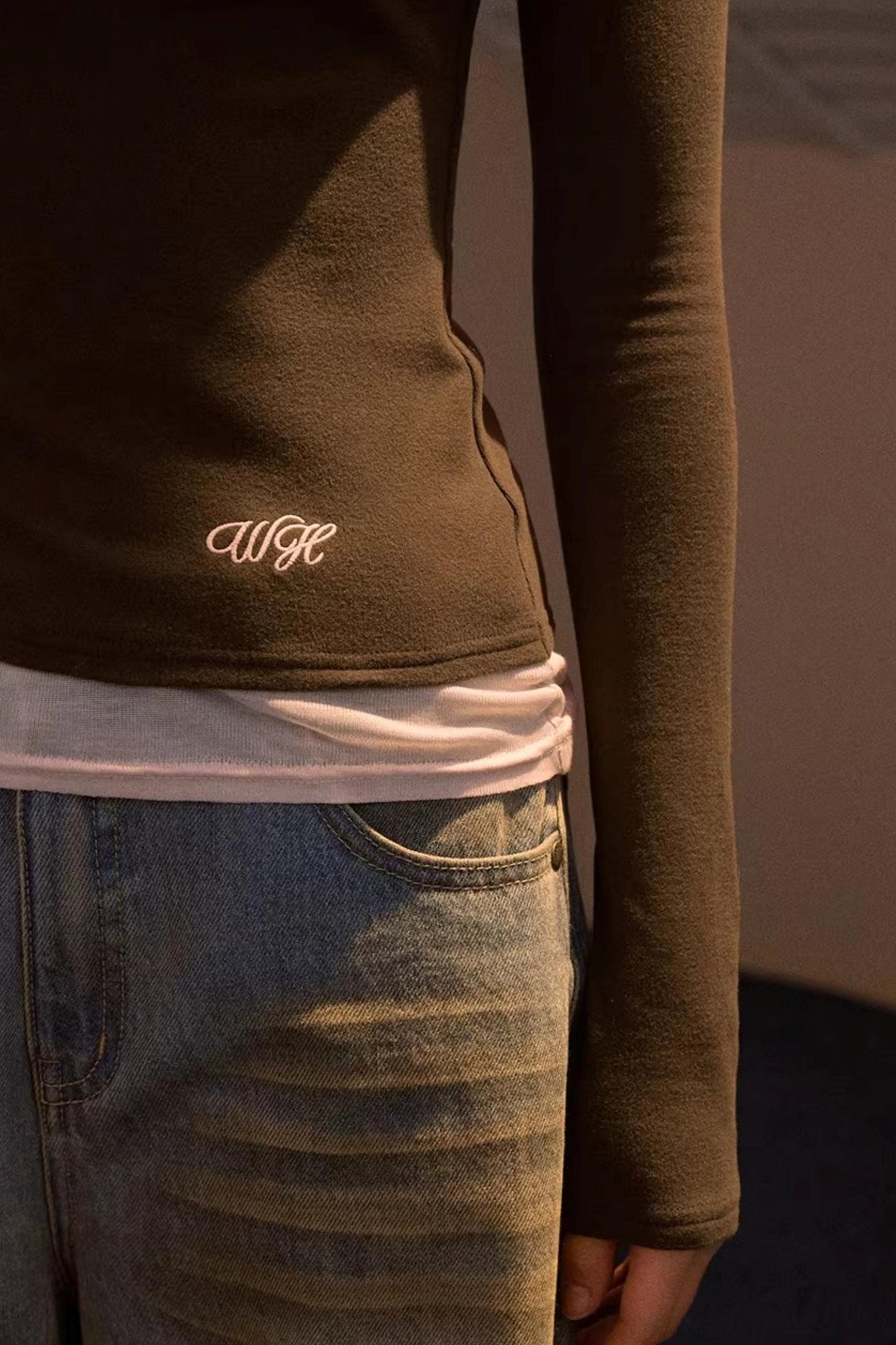 Patchwork Long-Sleeve Blouse Top