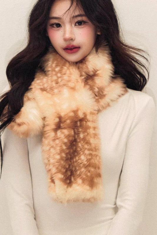 Light Brown Deer Fur Scarf