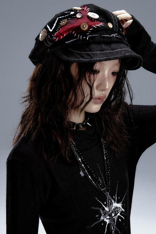 Garden Punk Denim Beret