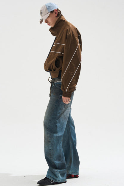 Casual Cropped Zip-Up Jacket