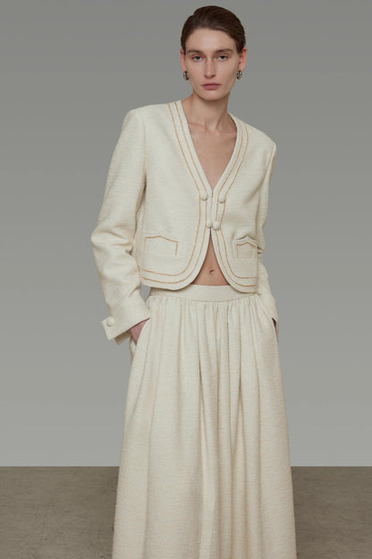 Vintage V-Neck Short Suit Set-Up