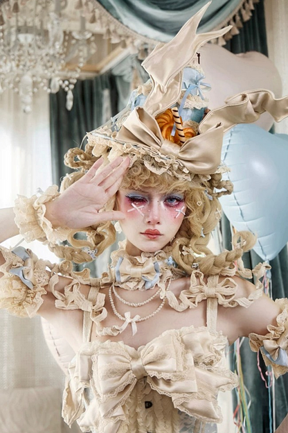 Chapeau crème vintage rococo