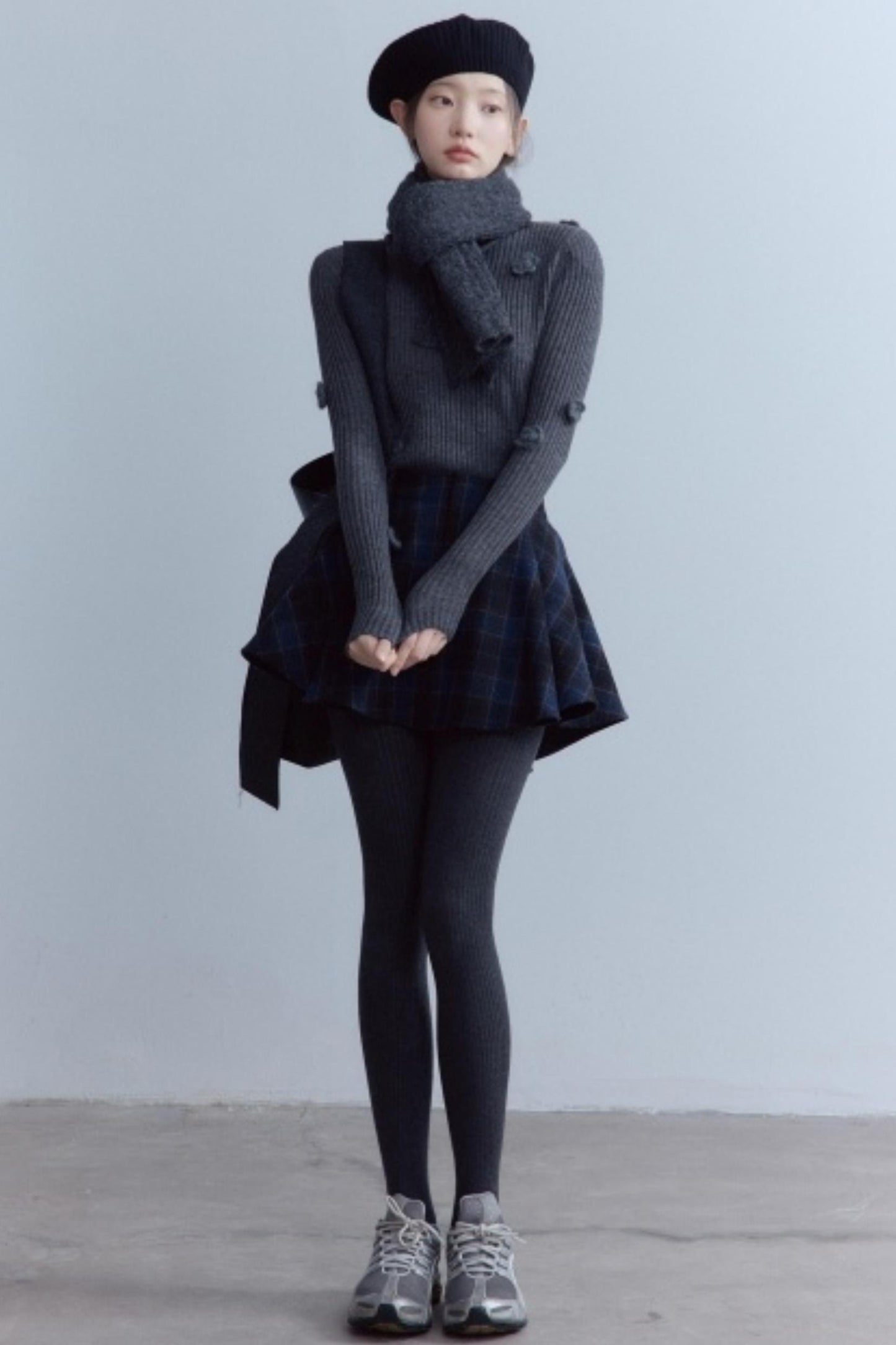 Scottish Plaid A-Hem Woolen Skirt