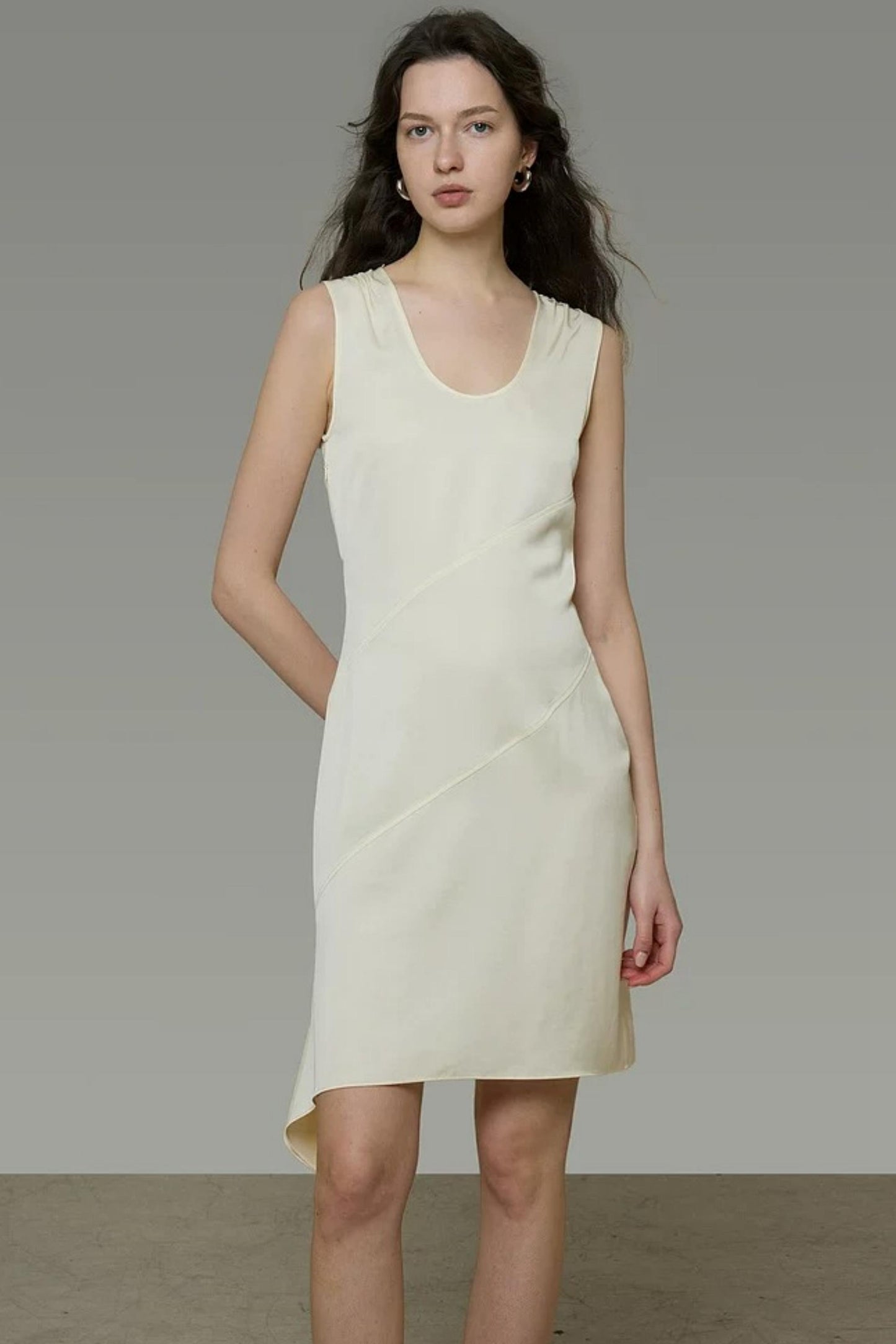 Irregular Hem U-Neck Dress