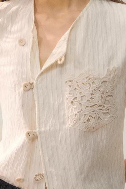Moon Cage Linen Blouse