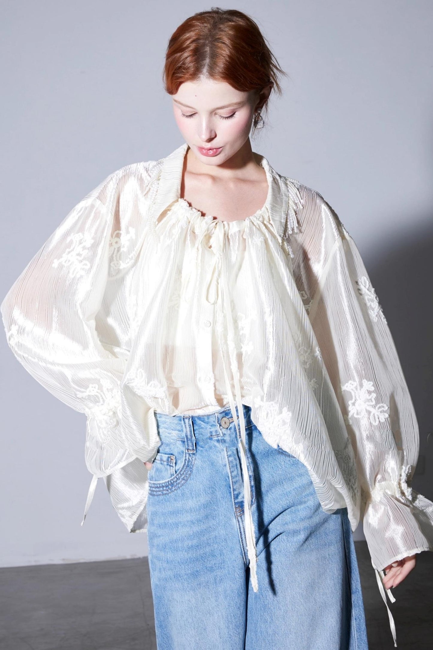 Romantic Pearl Fringe Shirt