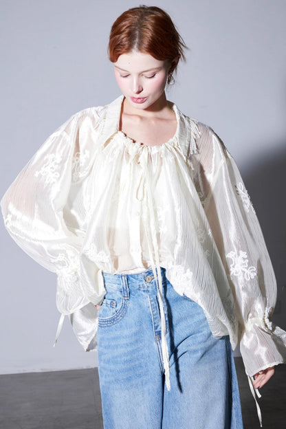 Romantic Pearl Fringe Shirt