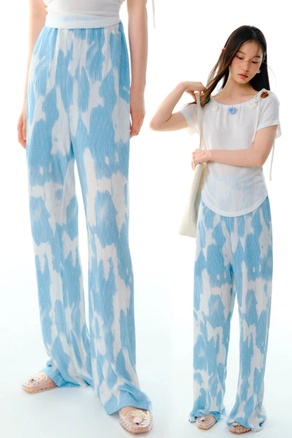 Monsoon Waves Blue Tie-Dye Dress Set-Up