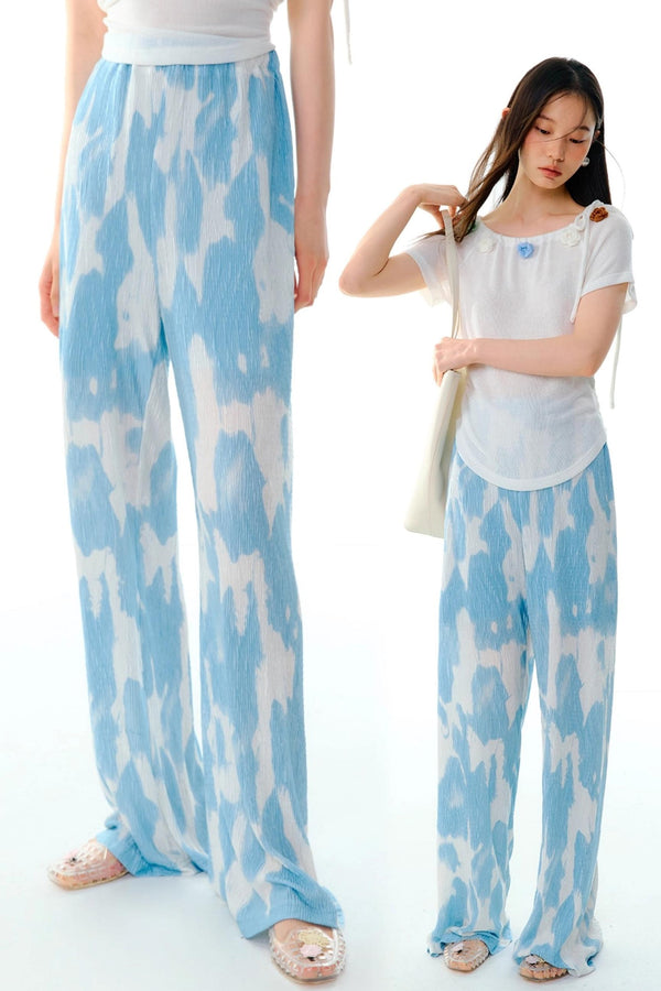 Monsoon Waves Blue Tie-Dye Dress Set-Up