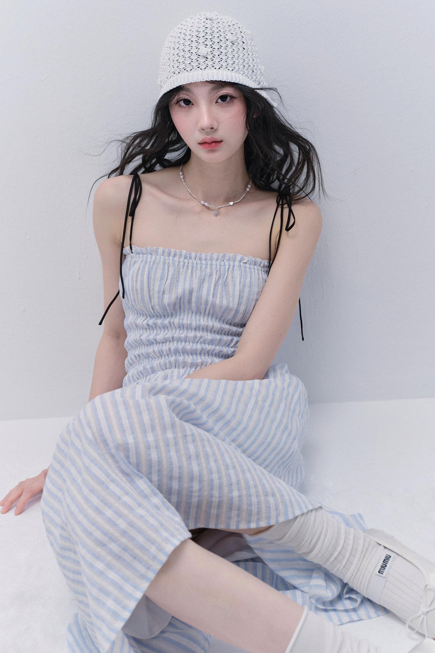 Striped Halter Maxi Dress