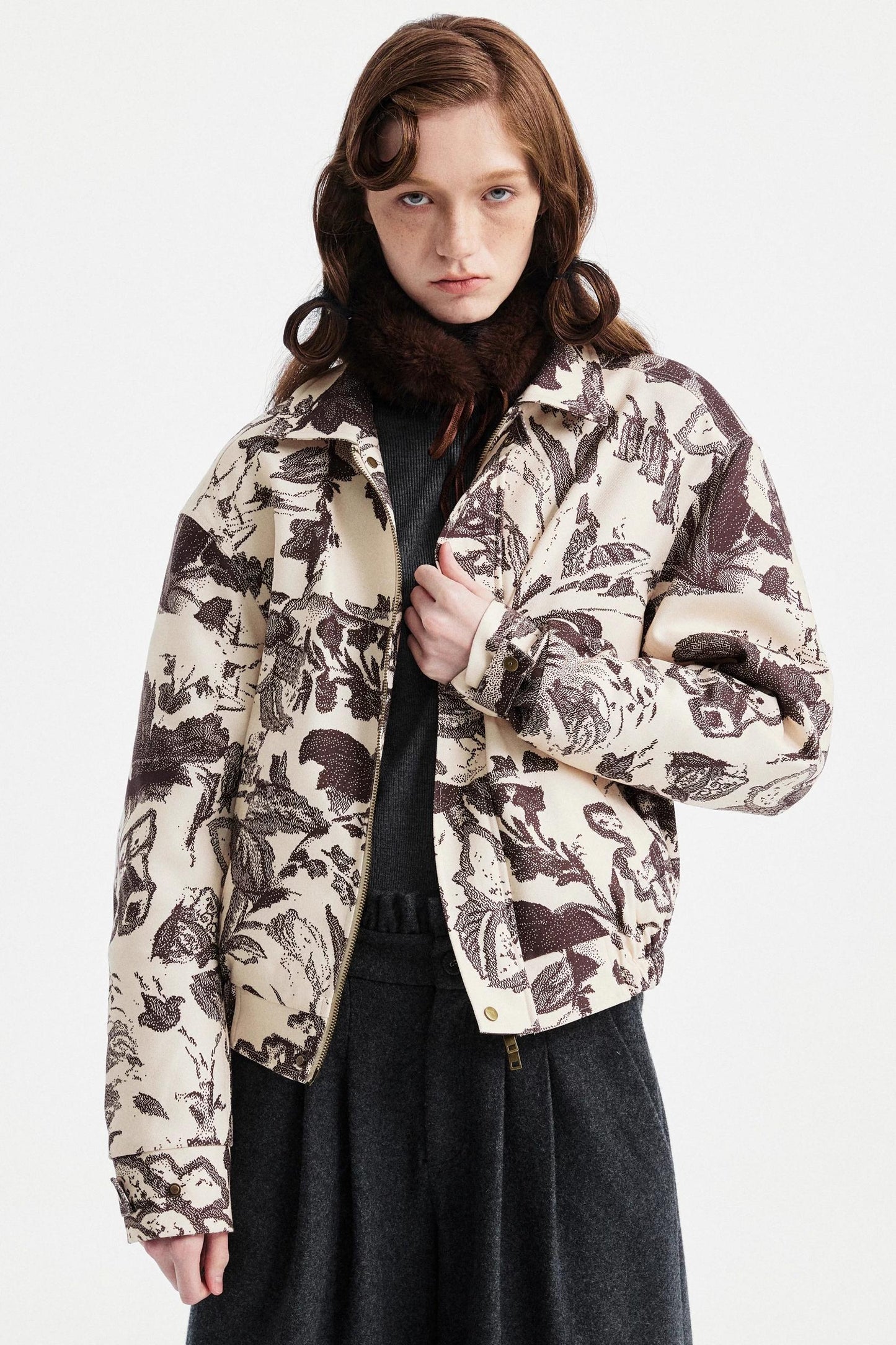 Lace-Up Fur Collar Scarf