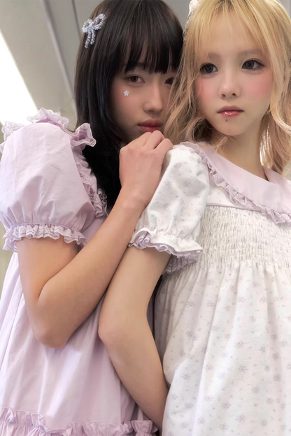 Light Purple Lace Tiered Dress