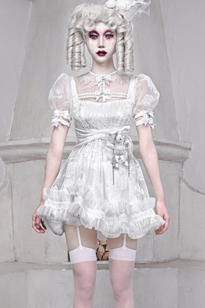 Sleeping Alice Gothic Chiffon Dress Set-Up