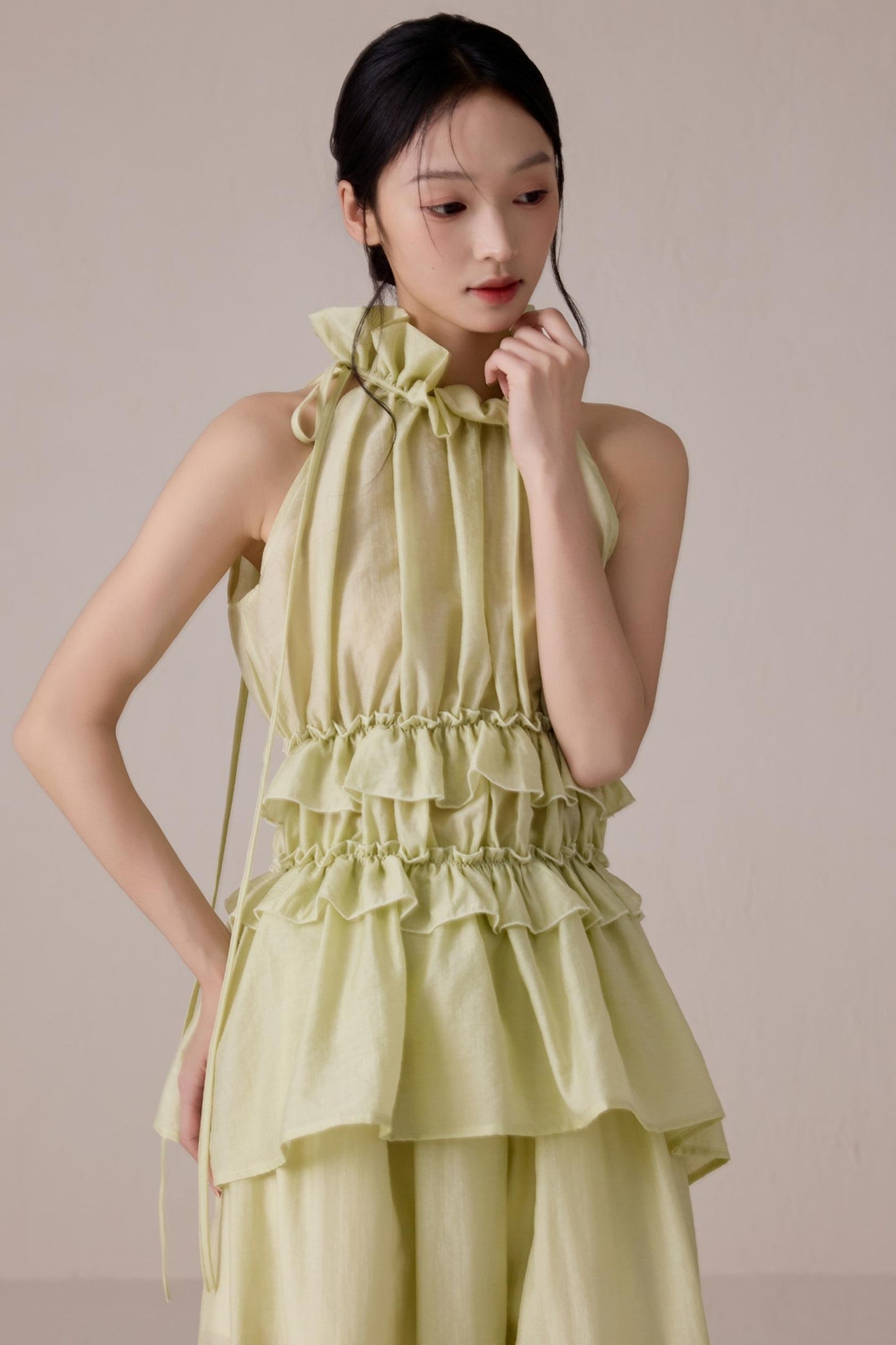 Ruffled Summer Top Pants Set-Up