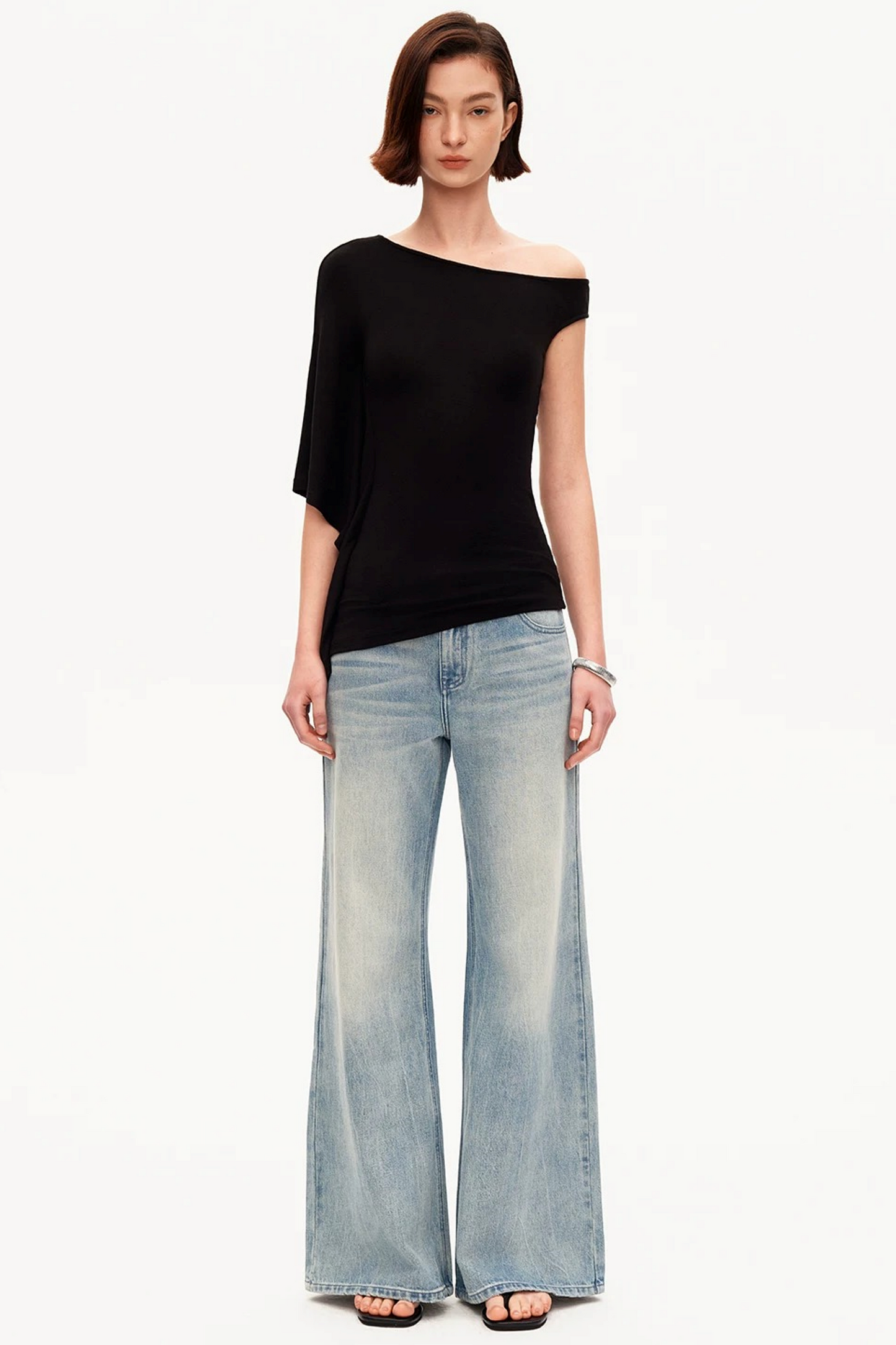 Tencel Asymmetric One-Shoulder Top