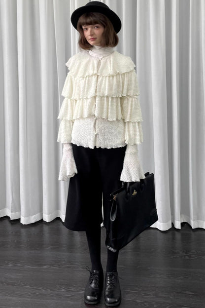 Black Cropped Wide-Leg Pants