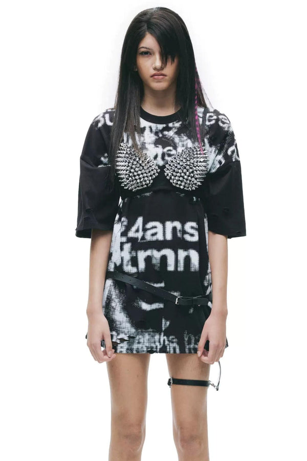 Laser Burned Floral Short Sleeve Top