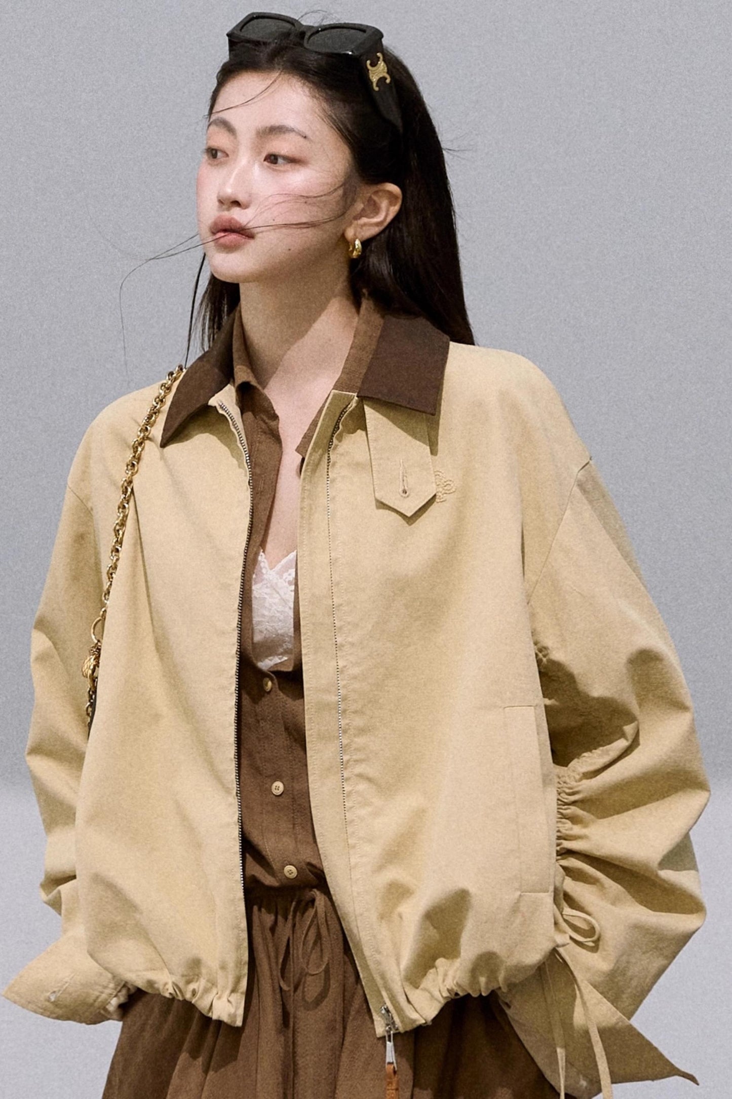 Vintage Contrast Cotton Linen Casual Short Jacket