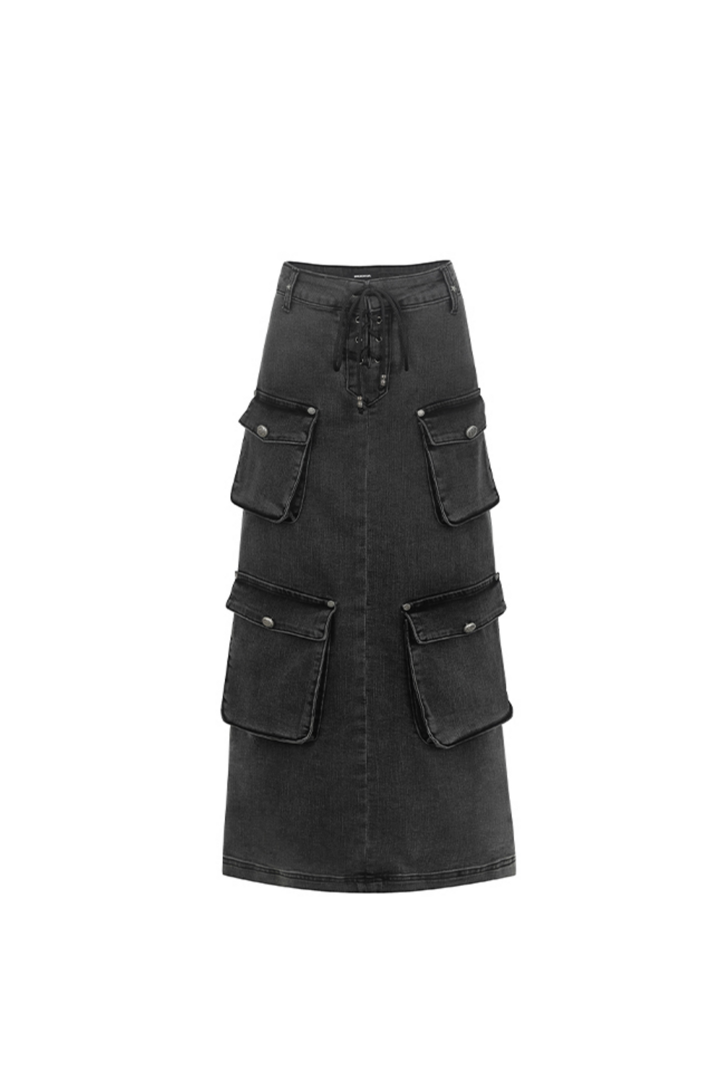 Cargo Pocket Denim Long Skirt