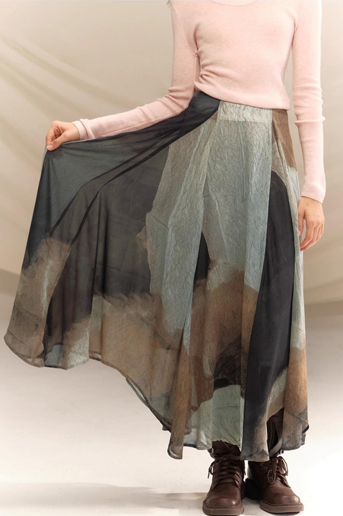 Amber Georgette Patchwork Skirt