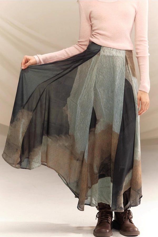 Amber Georgette Patchwork Skirt