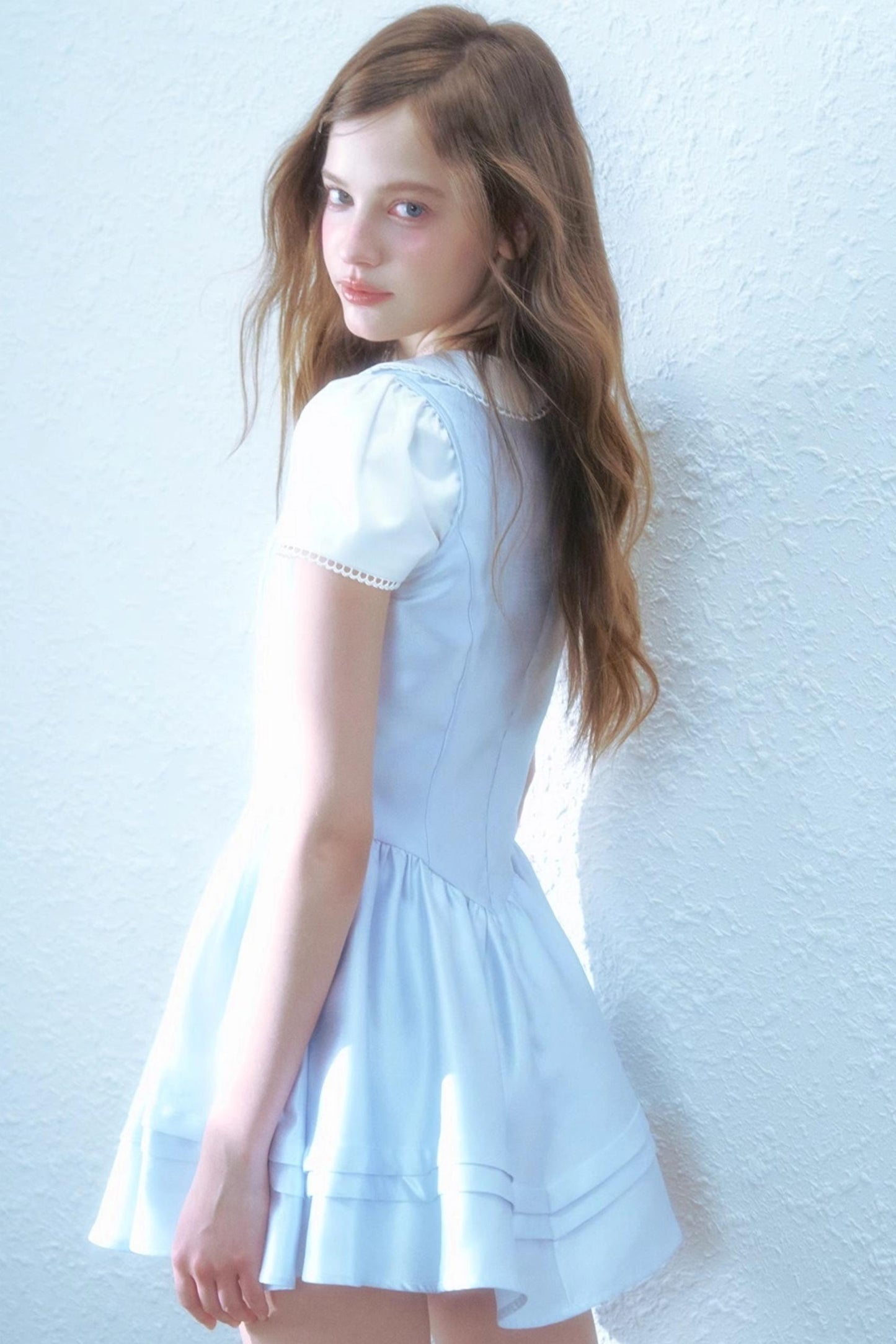 Satin Blue College Dress