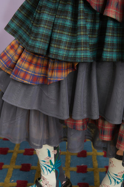 Retro Check Cake Skirt