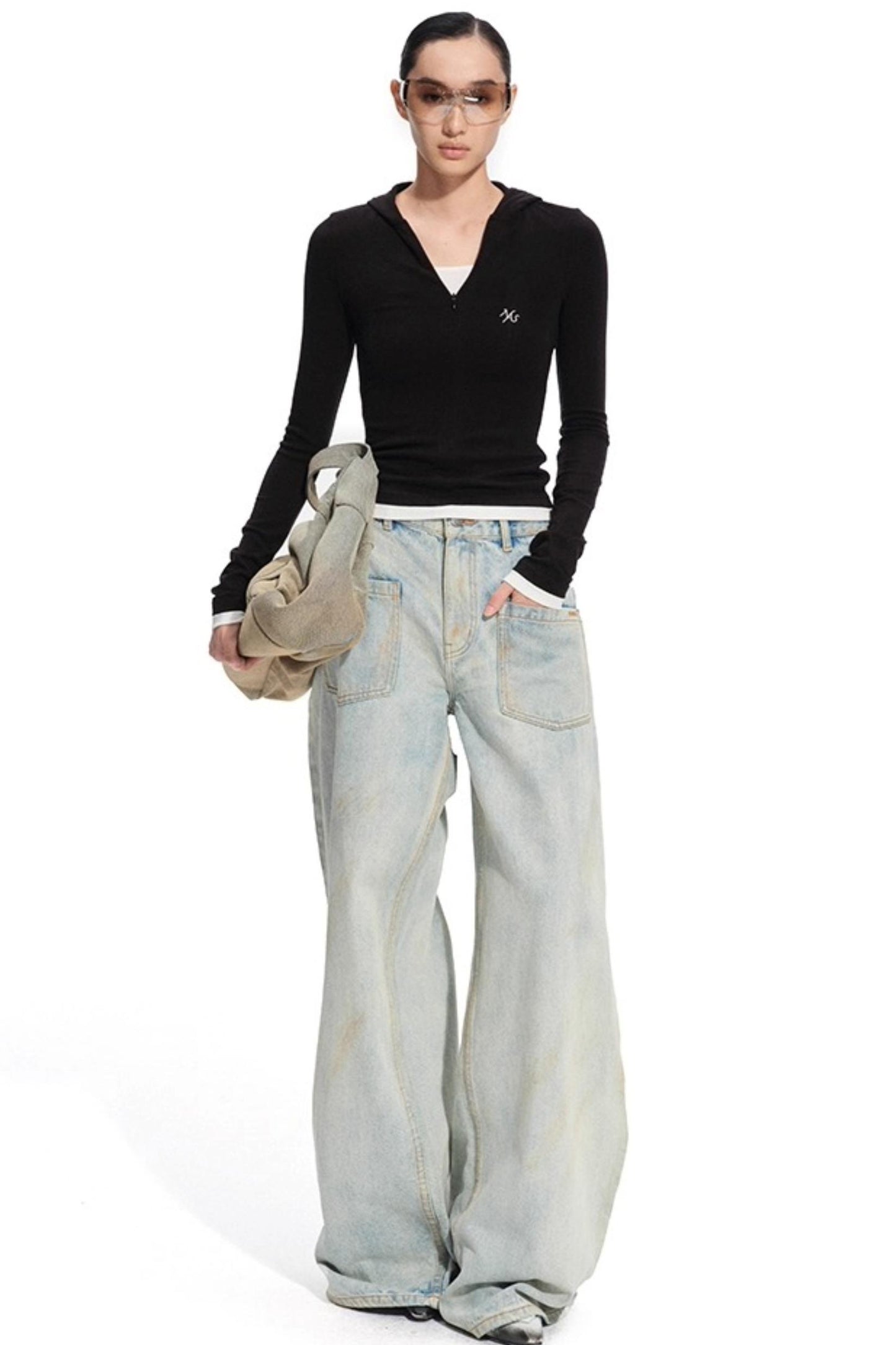 Shuoyuan Hooded Long Sleeve Wool Tee