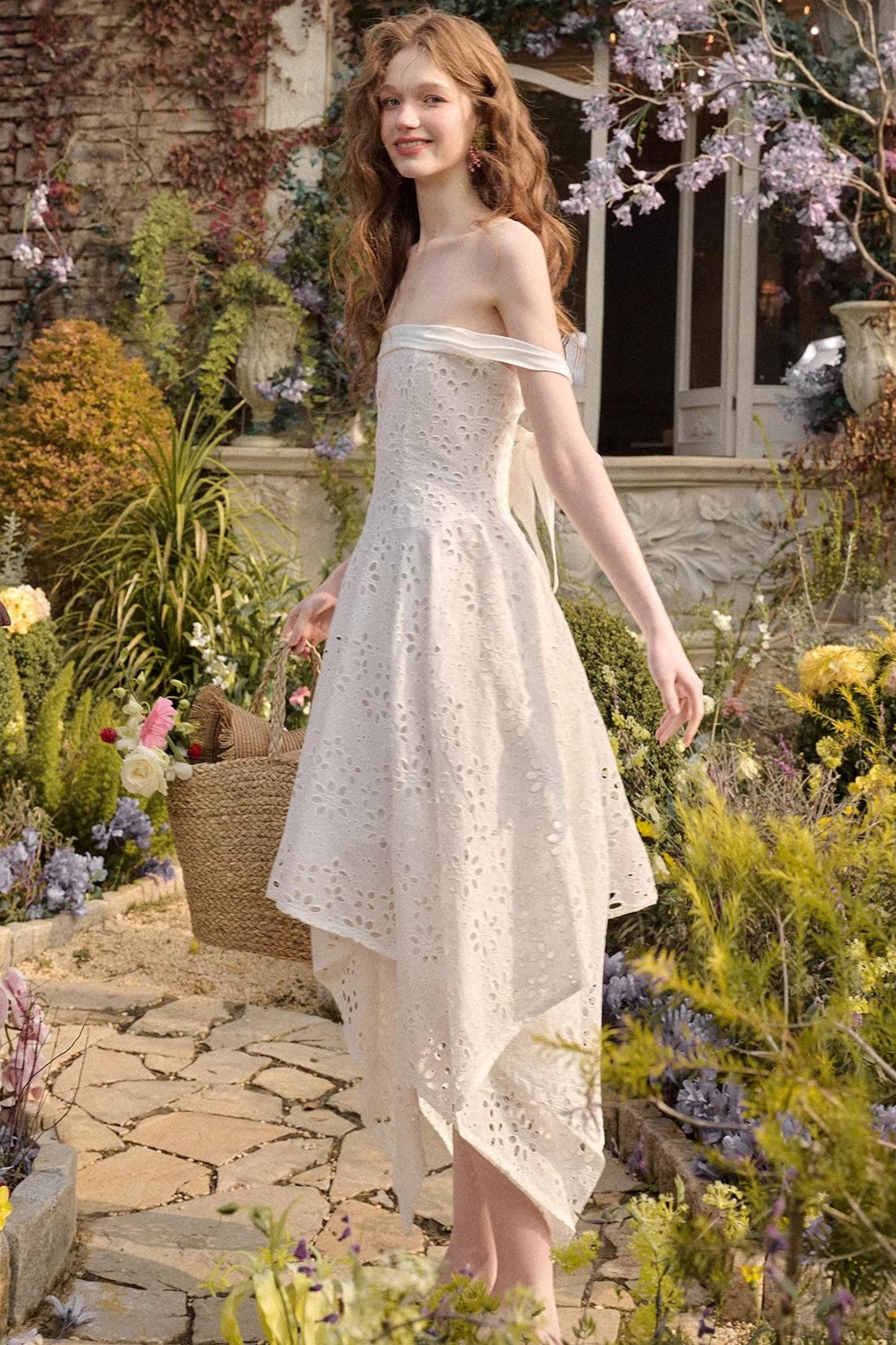 Milky Way Asymmetrical White Dress