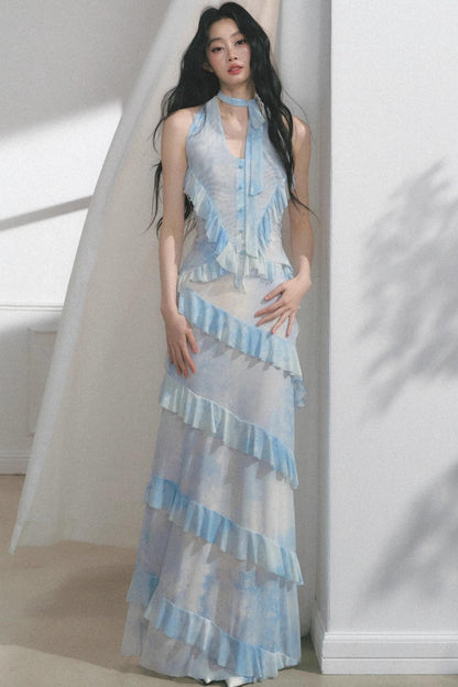 Sea Mint Halter Skirt Set-Up