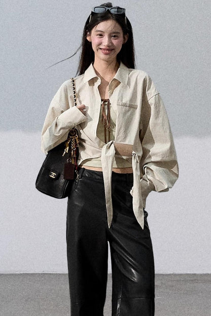 Lyocell Cotton Strap Shirt