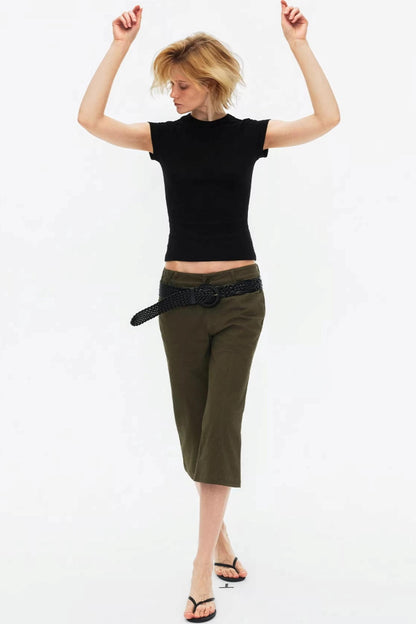 Vintage Exposed Seam Flared Capris