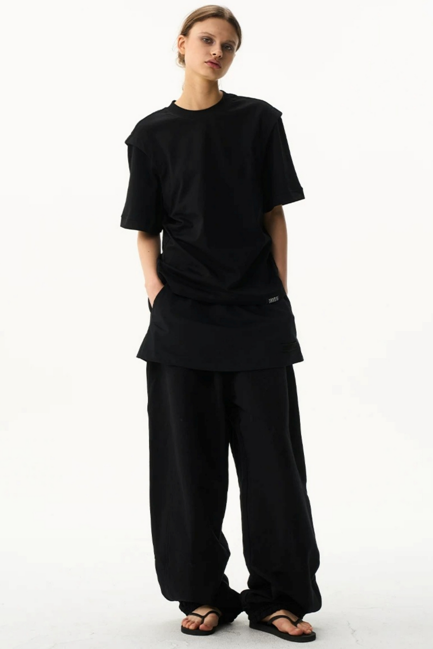 Fake Two-Layer Drawstring Pants