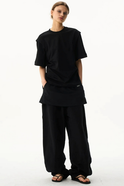 Fake Two-Layer Drawstring Pants