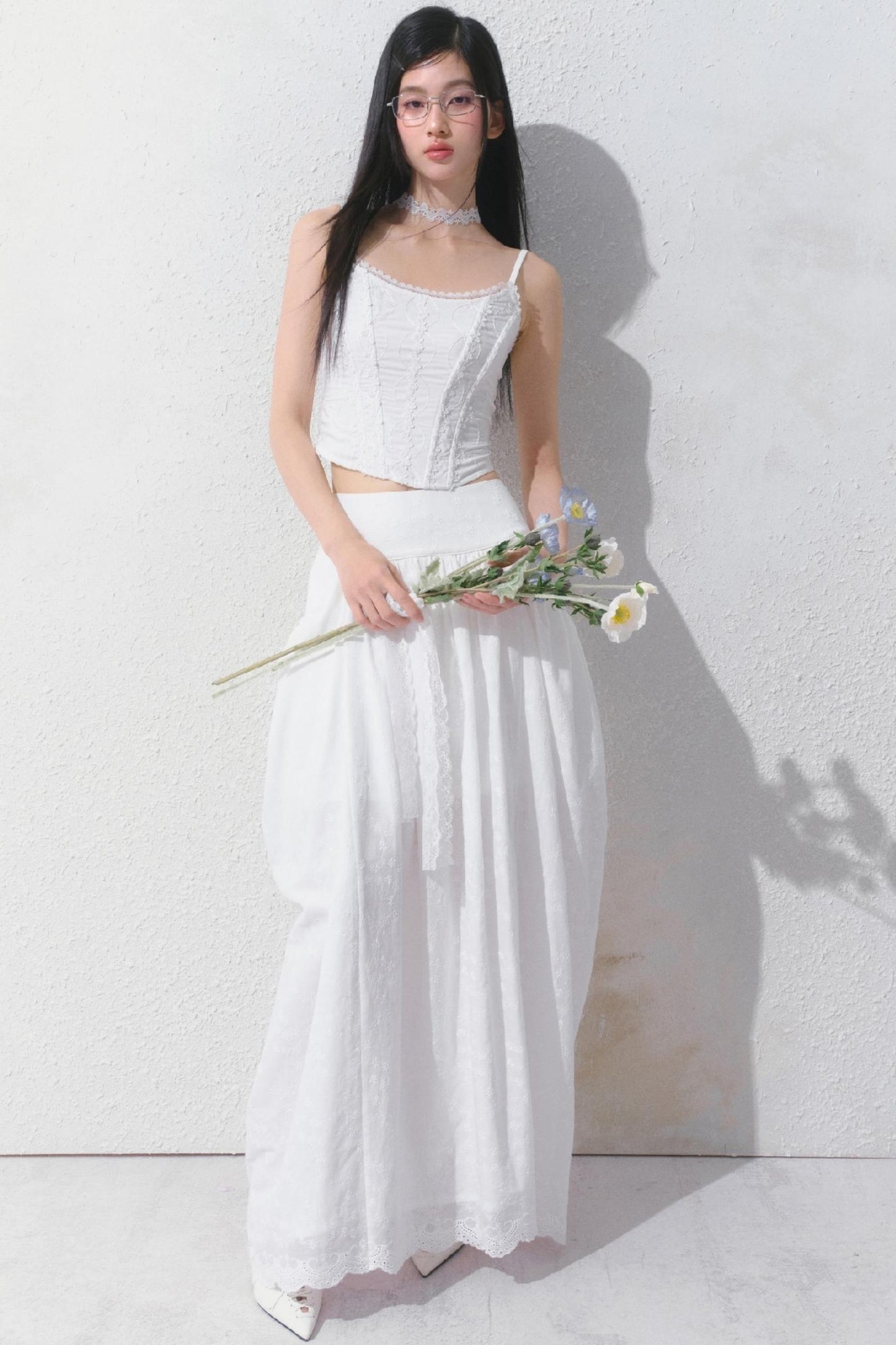 Dreamy White Lei Pod Skirt