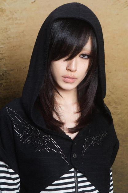 Wing Light Rhinestone Hoodie