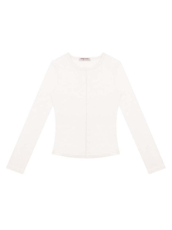 Bow Knot Semi-Sheer Slim Fit Bottoming Shirt