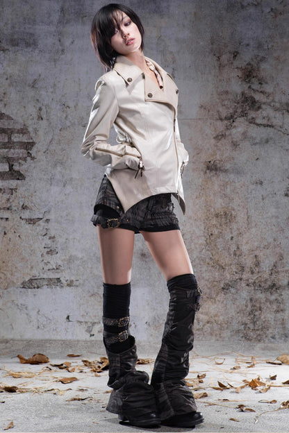 Slim Fit Leather Punk Jacket