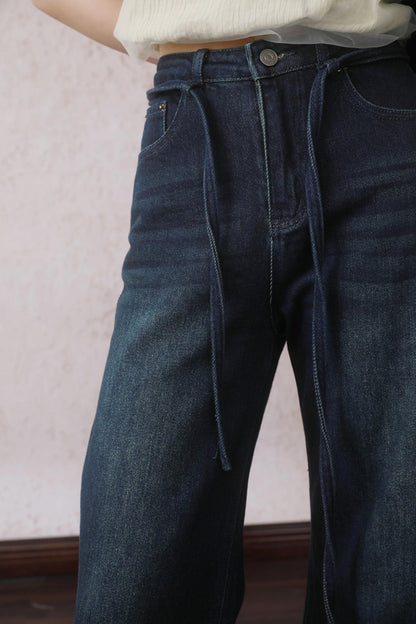 Summer Belted Denim Jeans