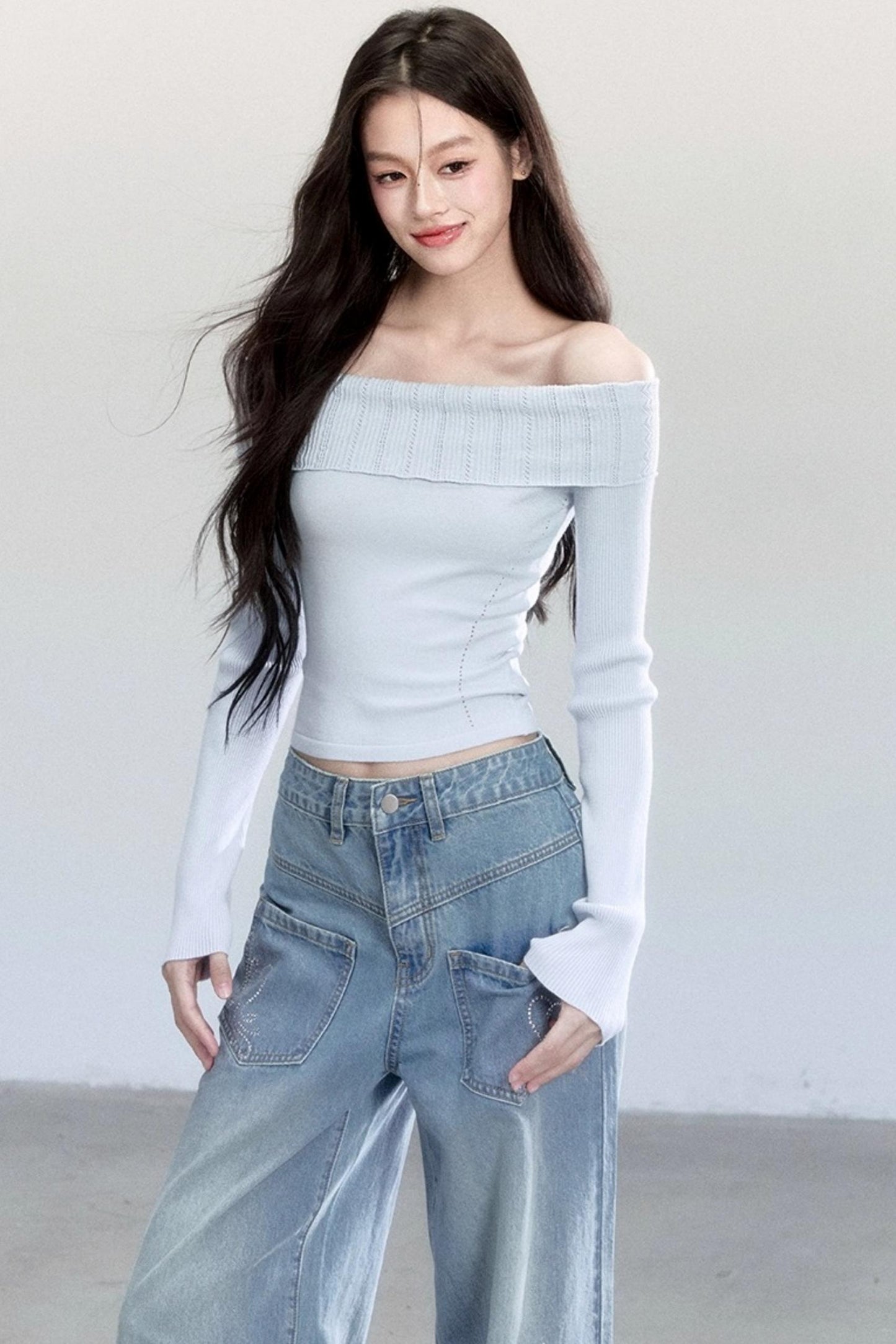 Slimming Knit One-Shoulder Top