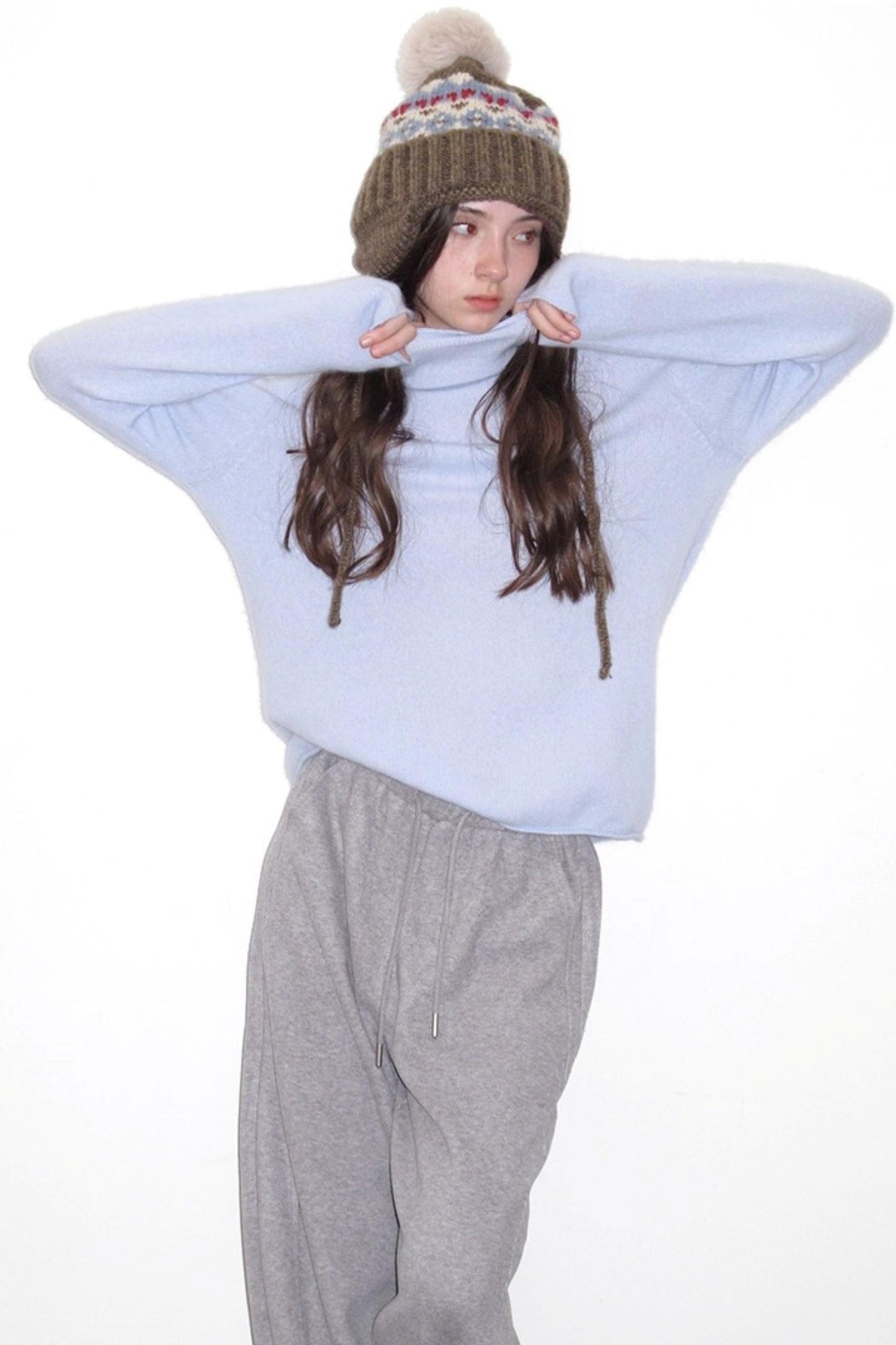 Fleece Mist Elastic Waist Knit Pants